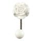 White Rose Flower Ceramic Wall Hook in Antique Fitting
